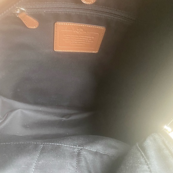 Coach Brown Leather & Camo Backpack - Picture 6 of 14